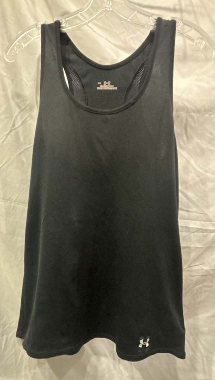 Under Armour HeatGear Tank Top Size L Black Workout Athletic